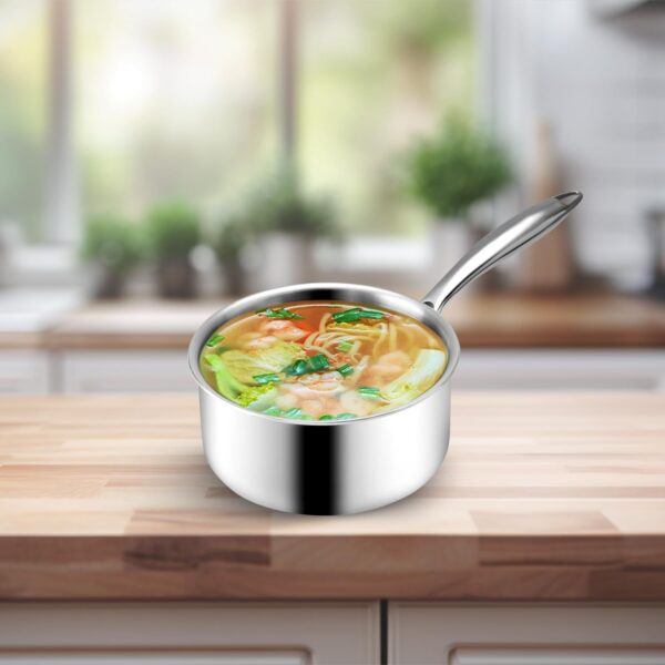 Vaya Hautechef Triply Stainless Steel Sauce pan 1 Ltr, 14CM, Induction Friendly - Image 4