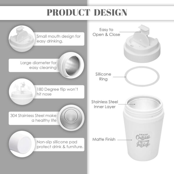 JAYPEE Snap Sip Steel Insulated Coffee Mug 350ml - Image 3