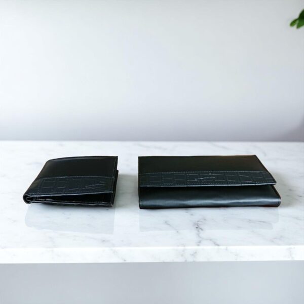 Crocodile Wallet With Purse Combo Set Black - Image 2