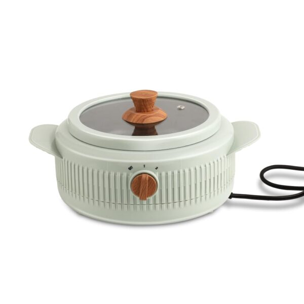 Jaypee Plus Cooksmart Electric Casserole with Teflon NonStick Coating Bowl for Reheating & Cooking, Serving Casserole Wooden Finish Lid 1.5 Ltr