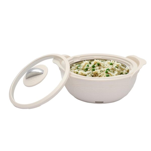 Jaypee Plus Nest Inner Stainless Steel Electric Casserole Serve Set with Glass Lid, 2000 ml - Image 2