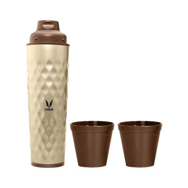 Vaya Drynk 600ml - Vacuum Insulated Stainless Steel Thermos Flask with Gulper lid and 2 Cups