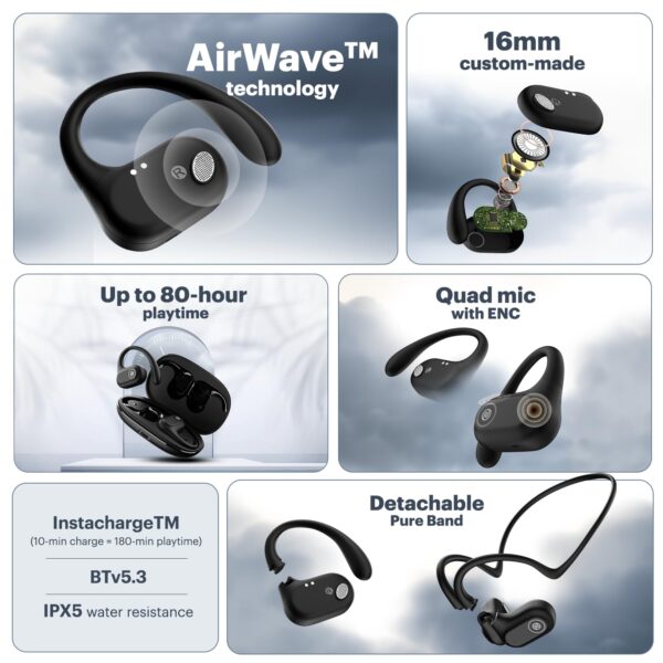 Noise Pure Pods Bluetooth Wireless Open Ear Earbuds with AirWave™ Technology - Image 3