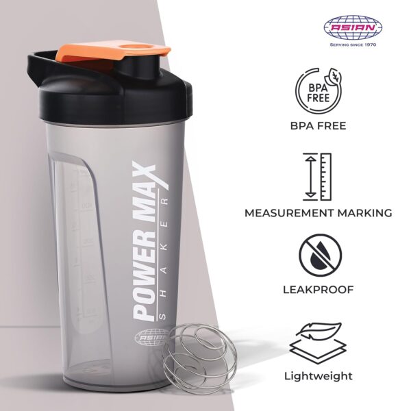 Asian Power Max Shaker 750ml | Leak-Proof Gym Sports Shaker