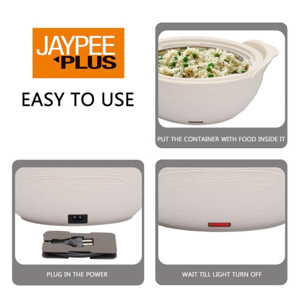 Jaypee Plus Nest Inner Stainless Steel Electric Casserole Serve Set with Glass Lid, 2000 ml - Image 3