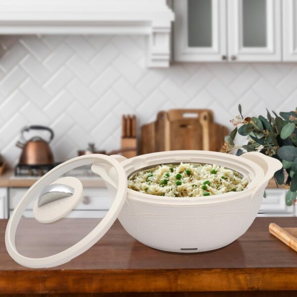 Jaypee Plus Nest Inner Stainless Steel Electric Casserole Serve Set with Glass Lid, 2000 ml - Image 5