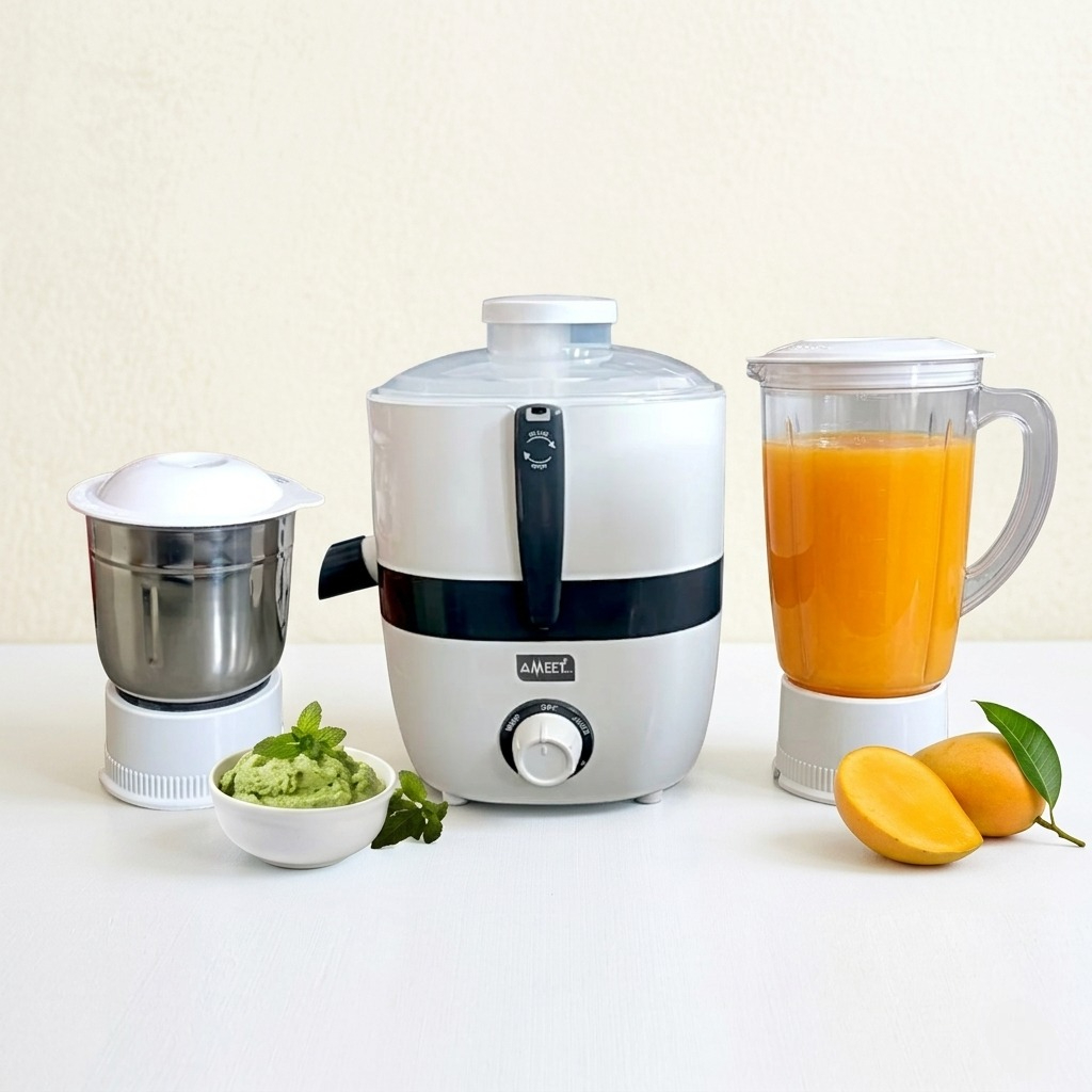 Ameet Nexon Electric Juicer Mixer Grinder 550W – Multi-Function Kitchen Appliance | Powerful Mixer for Grinding, Blending & Juicing