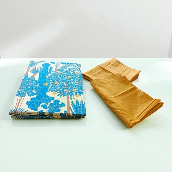 My Trident Comfort Living Safari Blue Bedsheet With Pillow Covers
