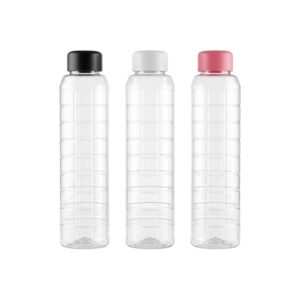 Jaypee Chess 3 Piece 1000ml BPA Free Plastic Water Bottle Set with Leak Proof Caps for Home Office School and Travel
