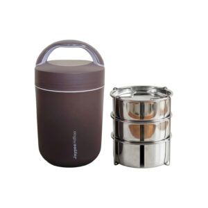 Jaypee HotBoxx Stainless Steel 3 Container Leak Proof Tiffin Box for Office School Travel and Daily Use
