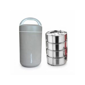 Jaypee HotBoxx Stainless Steel 4 Container Leak Proof Tiffin Box for Office School Travel and Daily Use