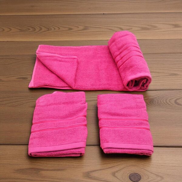 My Trident Cotton Rich 3 Piece Terry Towel Set (1 Bath Towel, 2 Hand Towel)