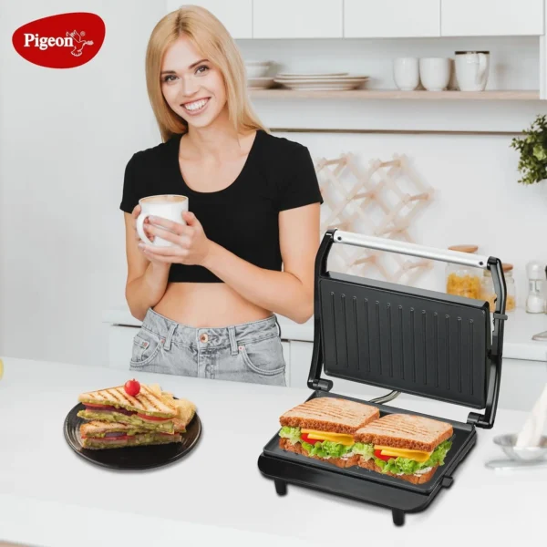 Pigeon by Stovekraft Panini Sandwich Griller 850 Watt - Image 2