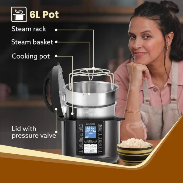 AGARO Imperial Electric Pressure Cooker, 6 litre - Image 3