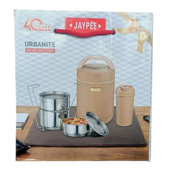 Jaypee Urbanite 2 Piece Combo Set (1pc Luxboxx 3 Container Tiffin Box + 1pc Luxip Vacuum Flask 385ml) - Image 4