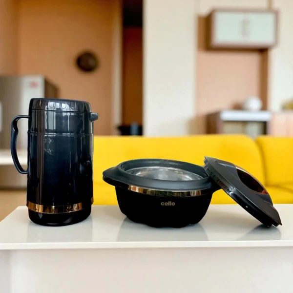 Cello Gold Line 2 Piece Gift Set (1pc Insulated Jug + 1pc Casserole) - Image 2