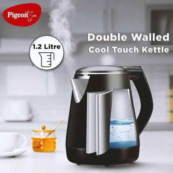 Pigeon Spark Double Walled Electric Kettle 1500W, 1.2 Ltr - Image 3