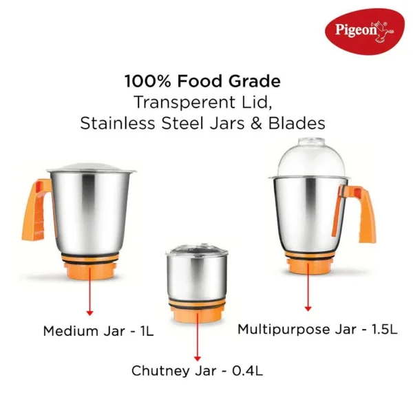 Pigeon Pearl MX7 Mixer Grinder (750 W) - Image 3