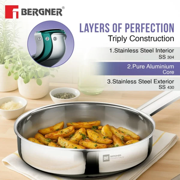 Bergner BE Essentials TriPro Tri-Ply Archana 7 Piece Cookware Set - Image 4