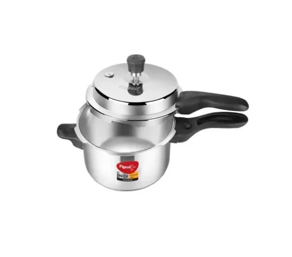 Pigeon Inox Stainless Steel Outer Lid IB Pressure Cooker, 3L (14044) - Image 2