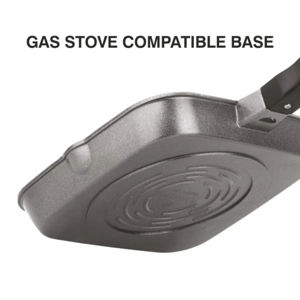 Orange Stone Finish Nonstick Heavy Coated Grill Pan with glass lid 220MM (ONSC384) - Image 4