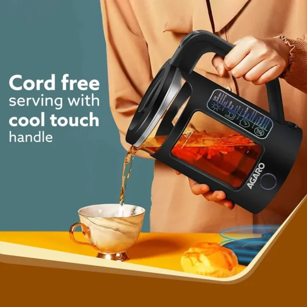 AGARO Galaxy Electric Glass Kettle with Keep Warm Function 1.5 L - Image 2