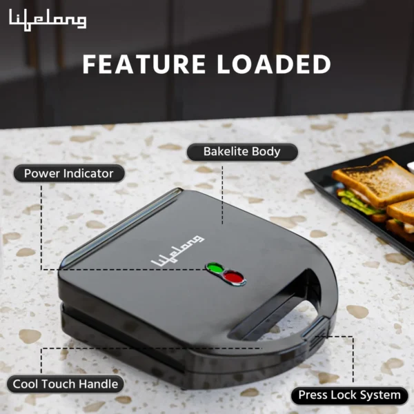 Lifelong Sandwich Maker 750W LLSM120G - Image 2