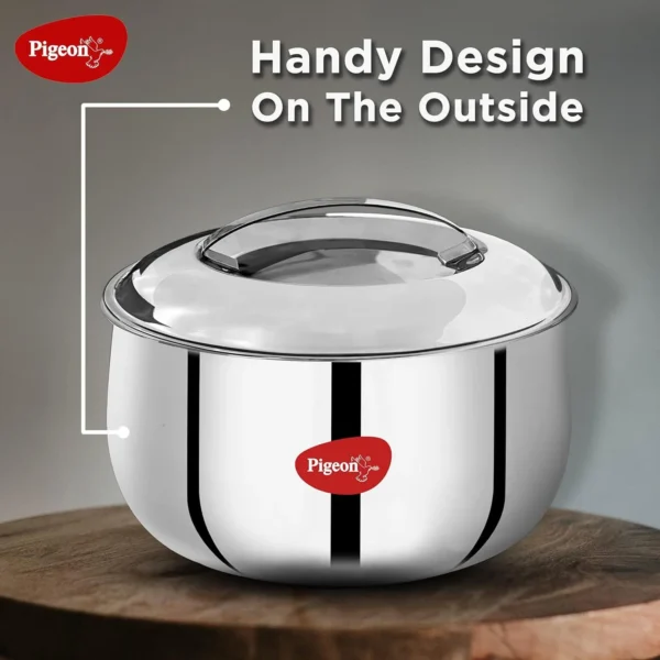 Pigeon by stovekraft Casee - Royale Stainless Steel Casserole 2.5 Litre - Image 2
