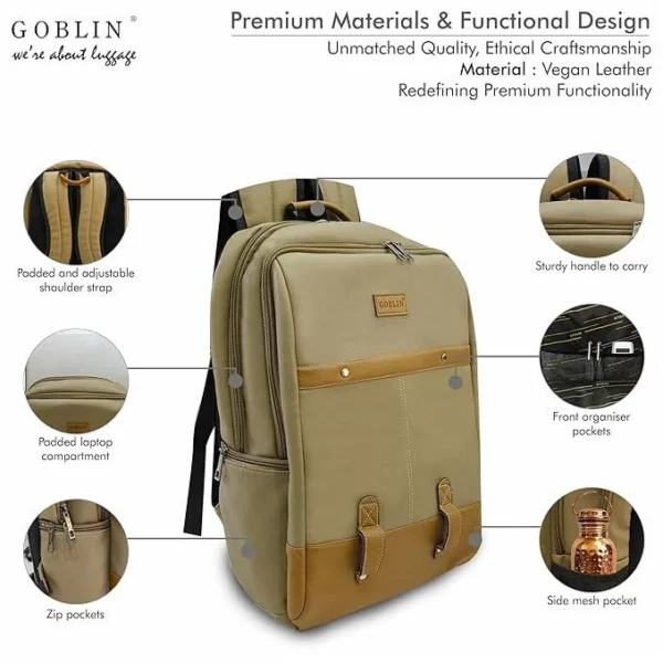 Goblin Terra Vegan Leather Laptop Backpack - Image 3