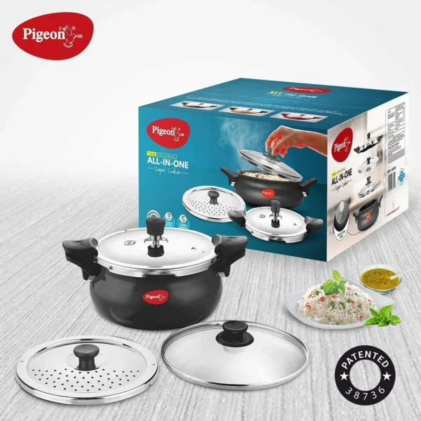 Pigeon All in One Super Cooker 620-H Hard Anodised Outer Lid IB Pressure Cooker - 3 L - Image 4