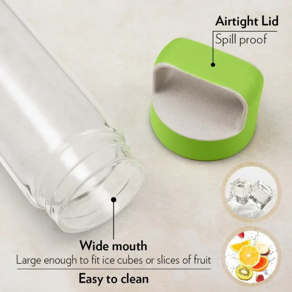 Borosil Neo Borosilicate Glass Water Bottle, 550ml - Image 2