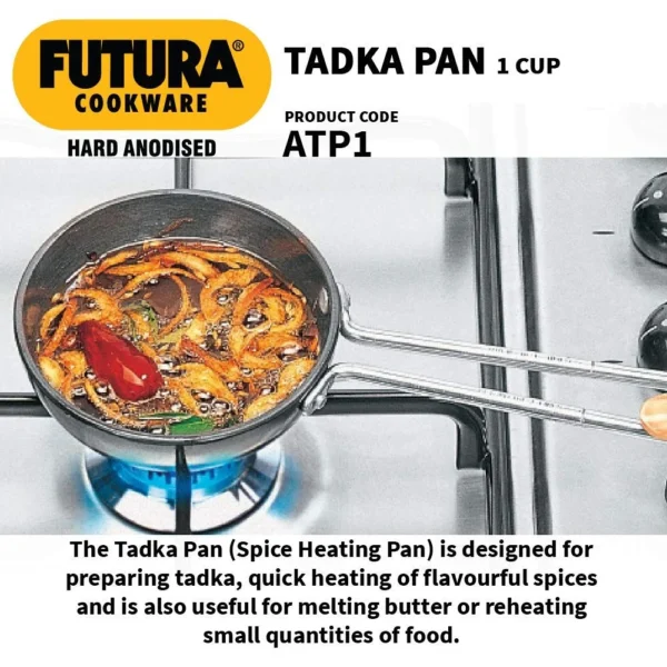 Hawkins Futura ATP1 Hard Anodised Tadka Pan - 0.24 Ltr - Image 2