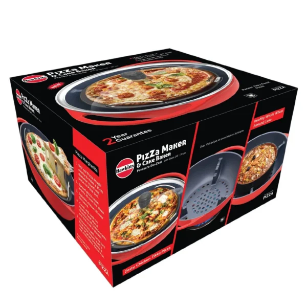 Hawkins Diecast 29cm Nonstick Pizza Maker and Cake Baker with Glass Lid - Image 5