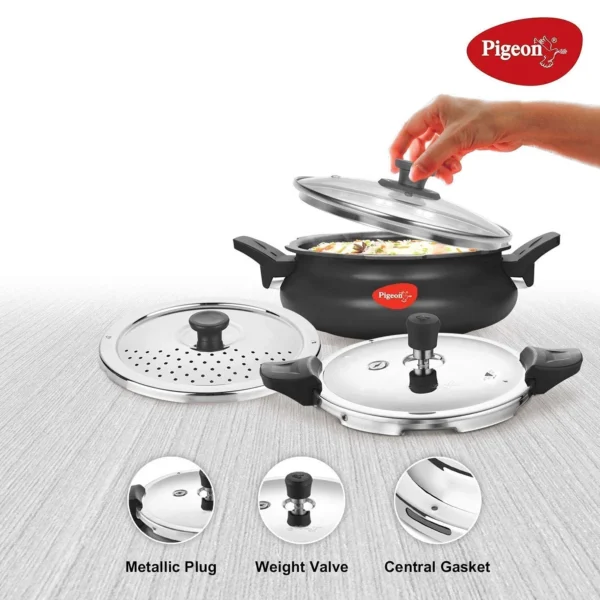 Pigeon All in One Super Cooker 620-H Hard Anodised Outer Lid IB Pressure Cooker - 3 L - Image 3
