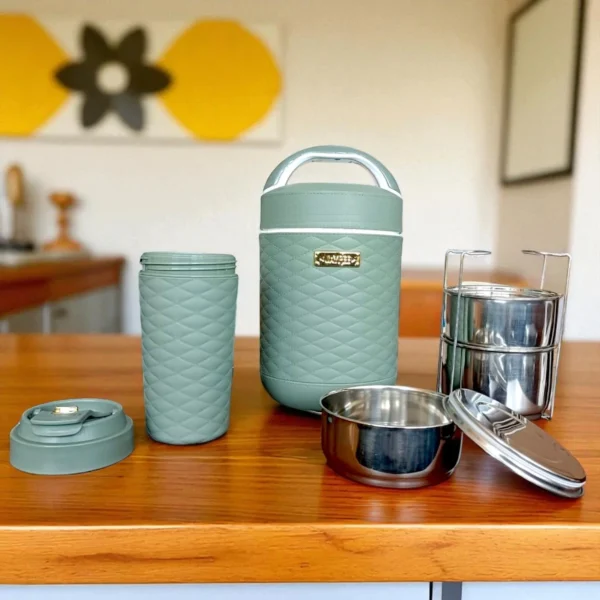 Jaypee Urbanite 2 Piece Combo Set (1pc Luxboxx 3 Container Tiffin Box + 1pc Luxip Vacuum Flask 385ml) - Image 2