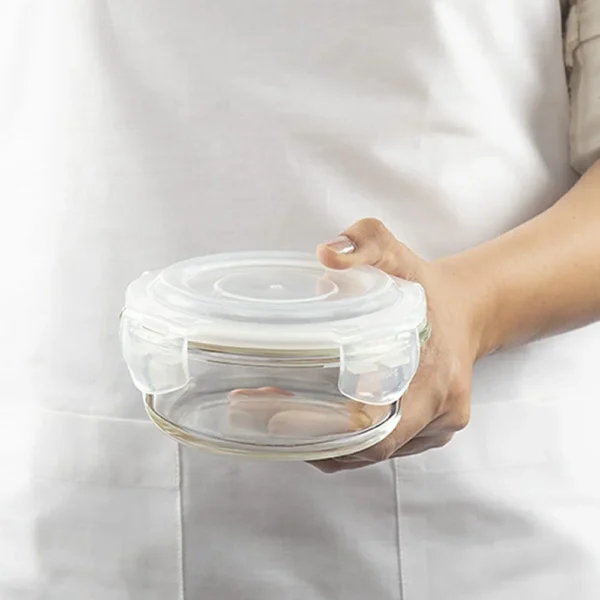 Borosil Klip-N-Store Microwavable 2 Piece Glass Storage Container Set (400ml + 620ml) - Image 4