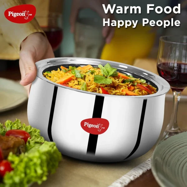 Pigeon by stovekraft Casee - Royale Stainless Steel Casserole 2.5 Litre - Image 4