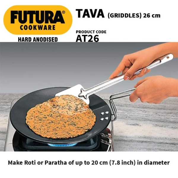 Hawkins AT26 Futura Hard Anodised Tava - 26 cm - Image 2