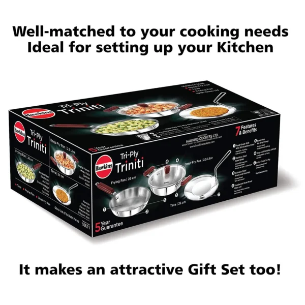 Hawkins Tri-Ply Stainless Steel Triniti Cookware Set 1 (SSET1) - Image 4