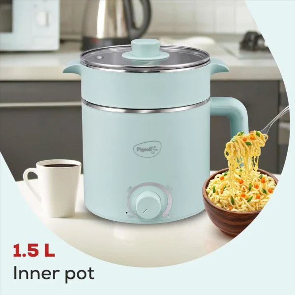 Pigeon by Stovekraft Swift Plus Multi-Cook Kettle 1.5L, with Stainless Steel Steamer, Egg Rack - Image 2