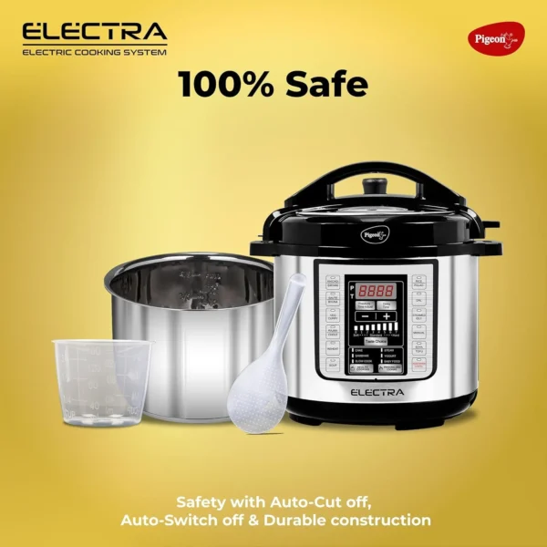 Pigeon By Stovekraft Electra 3 Litre Electric Pressure Cooker with Digital Display 750W - Image 4