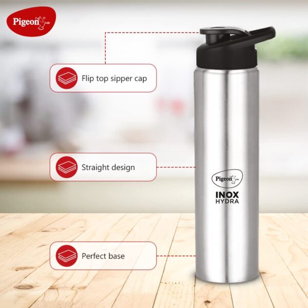 Pigeon by Stovekraft Stainless Steel Inox Hydra Drinking Water Bottle 900 ml - Silver - Image 3