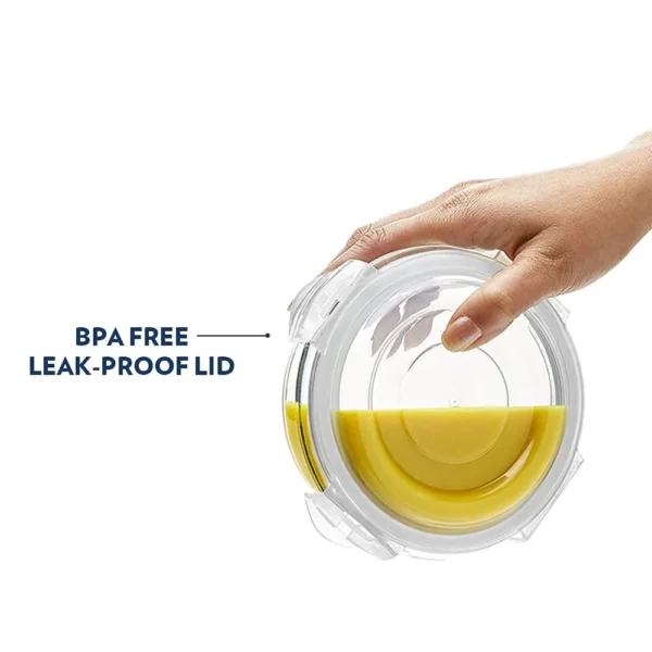 Borosil Klip-N-Store Microwavable 2 Piece Glass Storage Container Set (400ml + 620ml) - Image 3