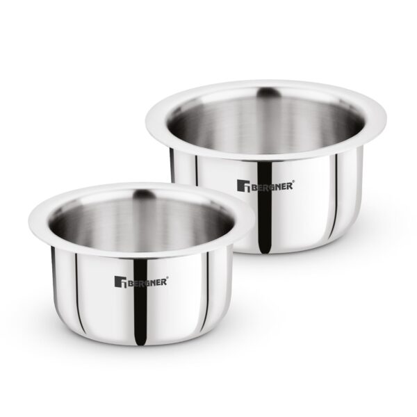 Bergner Tripro Triply Stainless Steel 2 Piece Tope Set (14CM - 1.3 L + 16CM - 1.9 L)