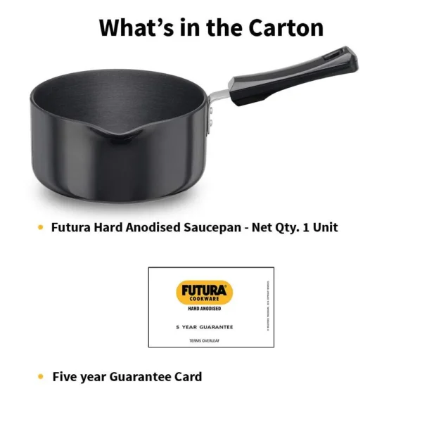 Hawkins Futura AS10 Hard Anodised Sauce Pan - 1 Ltr - Image 3