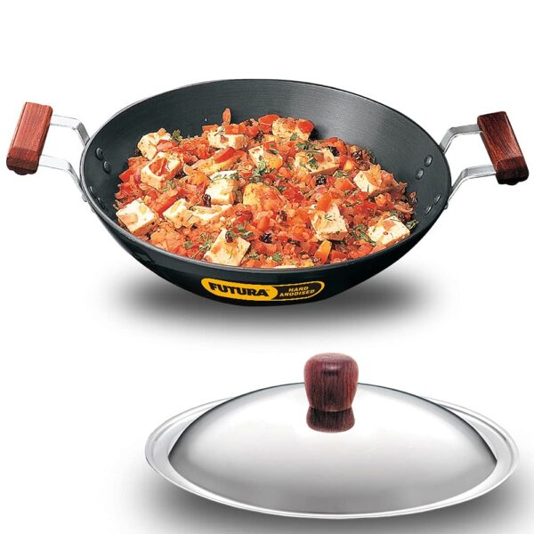 Hawkins Futura AD25S Hard Anodised Deep-Fry Pan with SS Lid - 2.5 Ltr 25cm