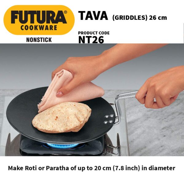 Hawkins Futura Nonstick Tawa - 26 cm (NT26) - Image 3