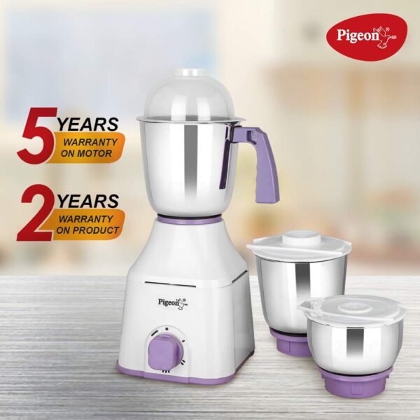 Pigeon Star Mixer Grinder with 3 Stainless Steel Jars - Image 2