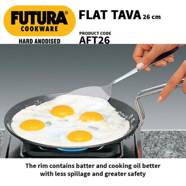 Hawkins  Futura AFT26 Hard Anodised Flat Tawa - 26 cm - Image 2