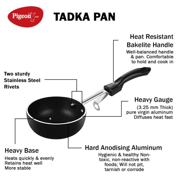 Pigeon Aluminum Non-Stick Tadka Pan - Image 3